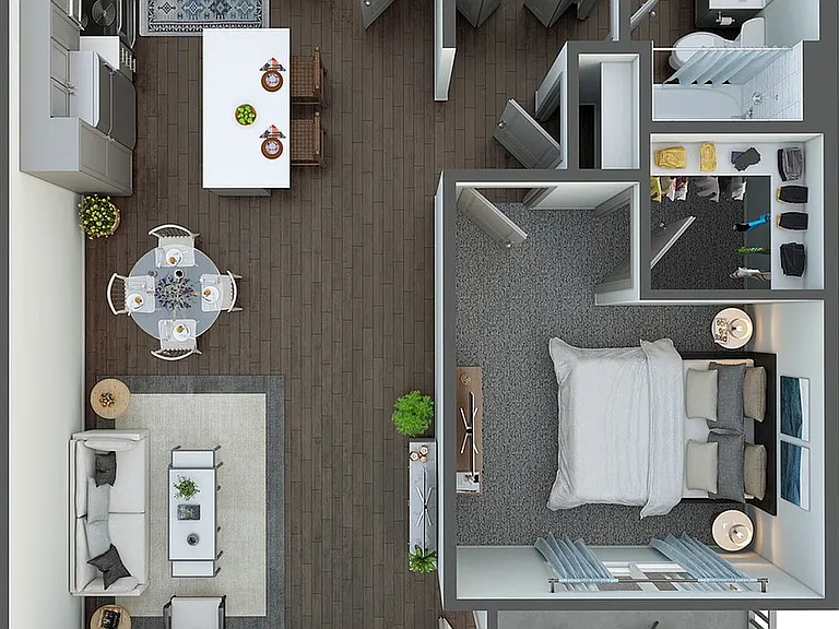 Explore this spacious and modern one-bedroom apartment, perfect for contemporary urban living. Explore this spacious and modern one-bedroom apartment, perfect for contemporary urban living.