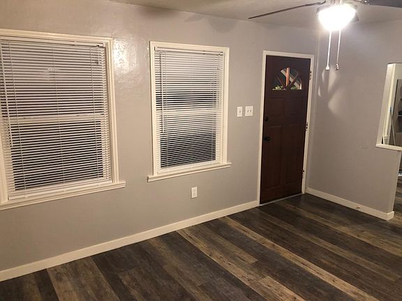 Living room with front door