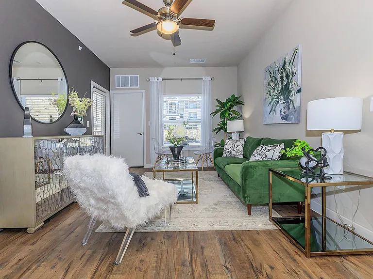 Vantage at McKinney Falls A1 Living Room