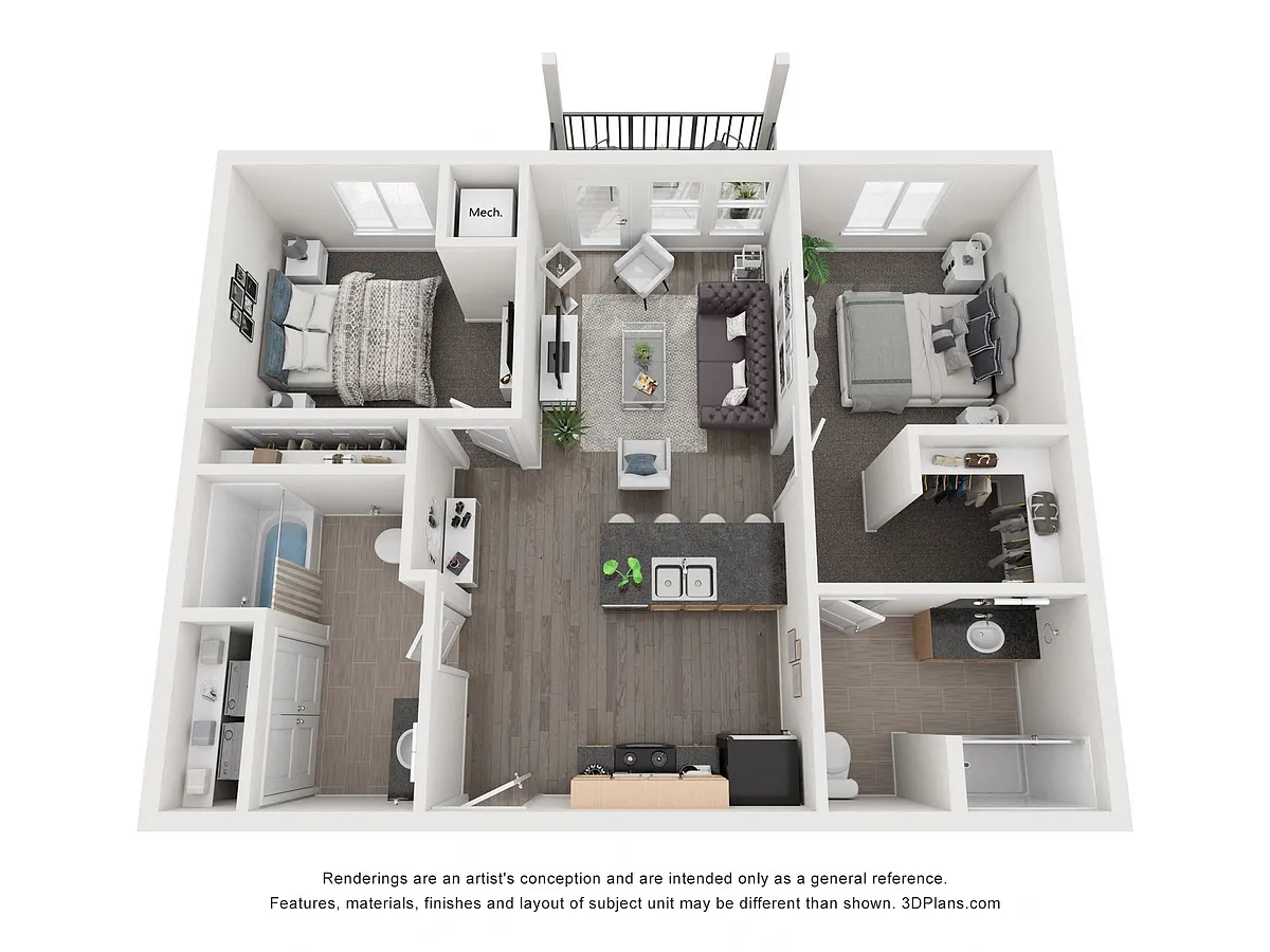 Floor plan 2 Bedroom 2 Bathroom