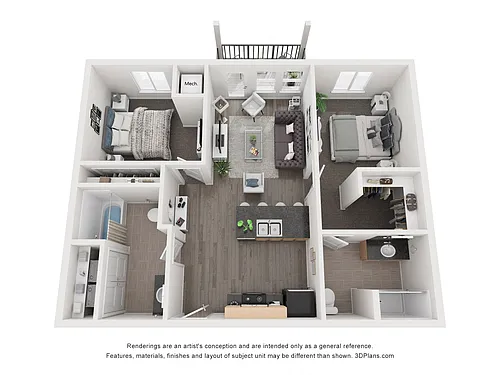Floor plan 2 Bedroom 2 Bathroom