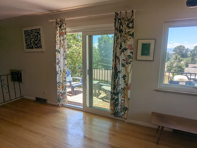 living room with balcony