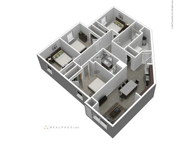 Floor plan 4x2 Corner