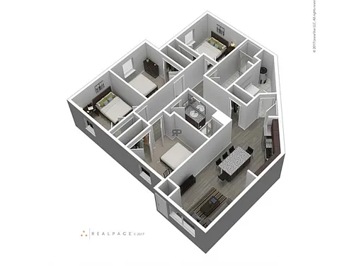 Floor plan 4x2 Corner
