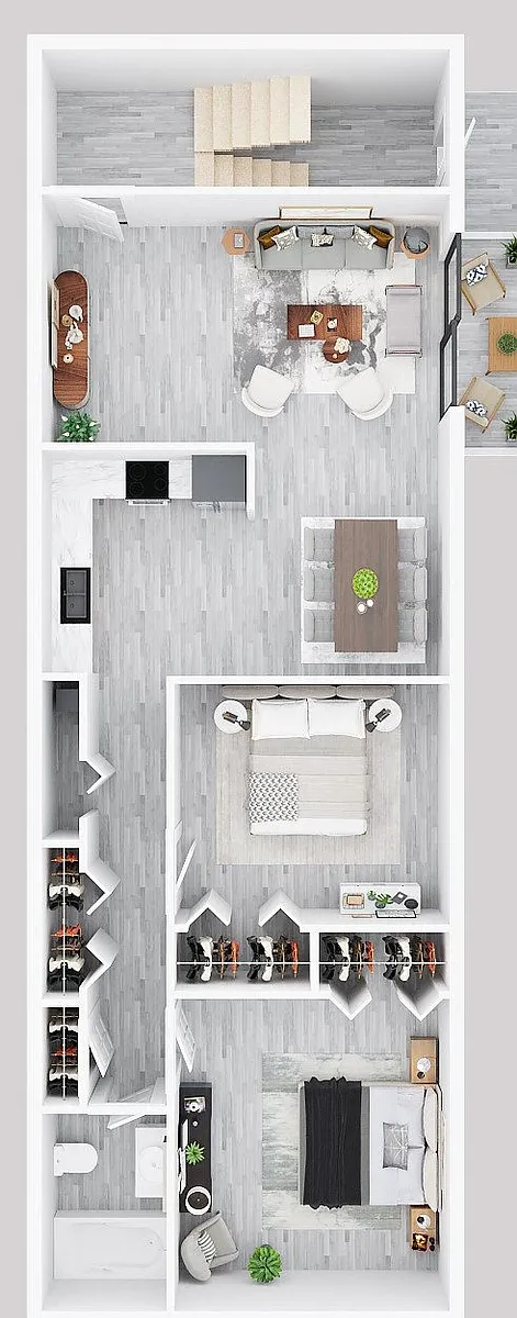 Floor plan Two Bedroom One Bath