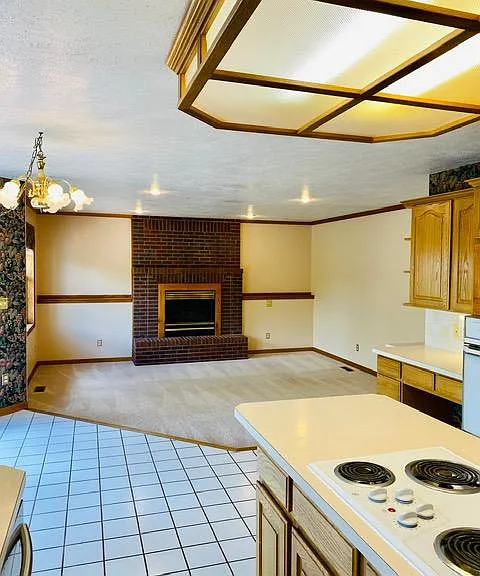 View of kitchen and family room