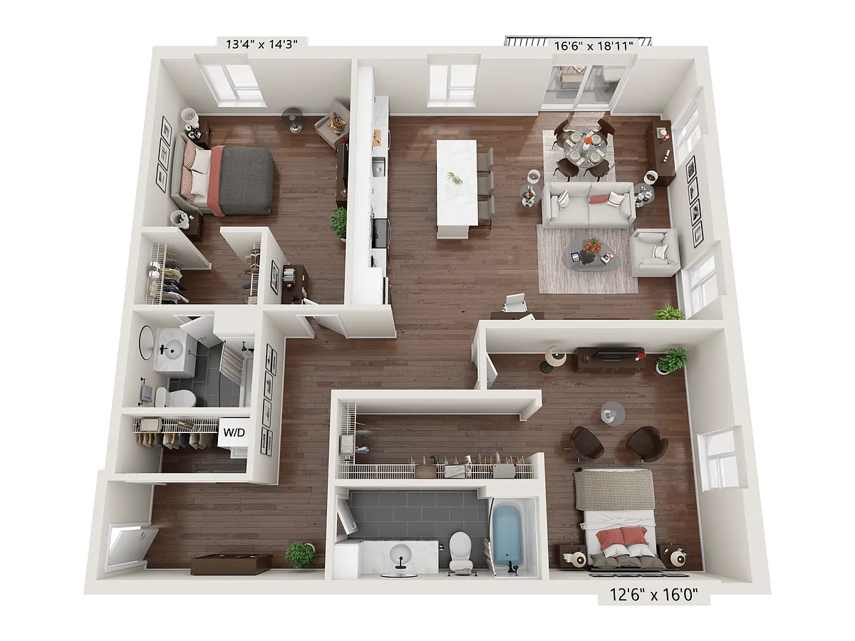 Floor plan Two Bedroom 2B