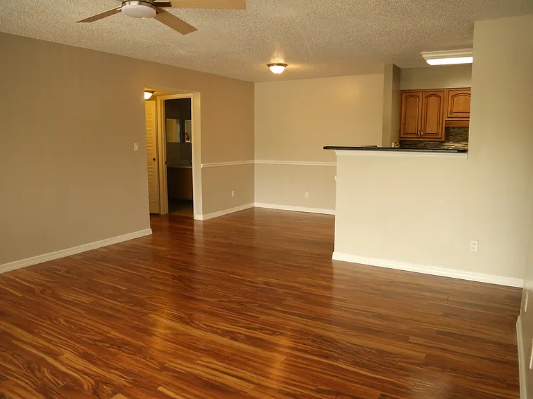 Living room leading to second bedroom