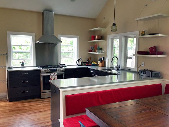 Chef's kitchen; open concept kitchen, dining and living room