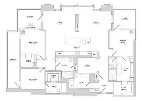 Floor plan PH5 Study (3.5x3)