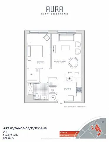 Floor plan Aura at City Crossing - A1