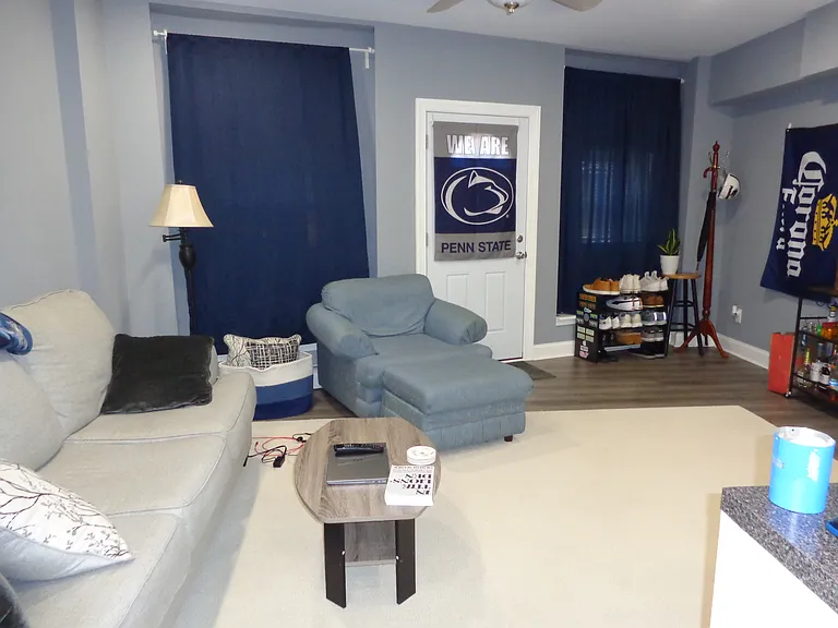 Living room, front door and two front windows