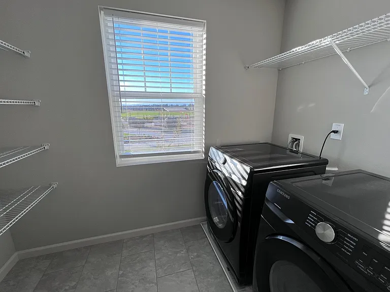 The washer and dryer are located on the second floor, close to all bedrooms, which makes it convenient for laundry