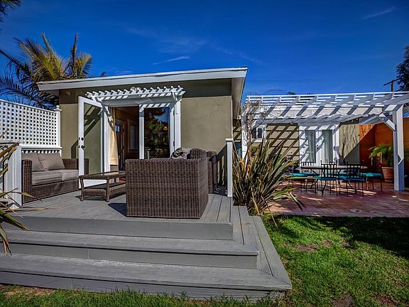 Outdoor conversation and dining areas.