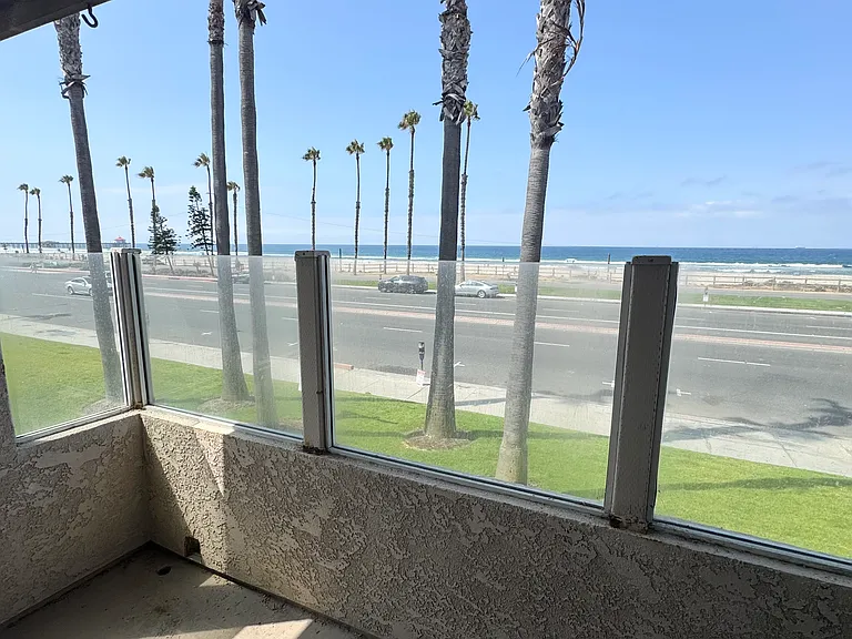 Private patio with ocean view
