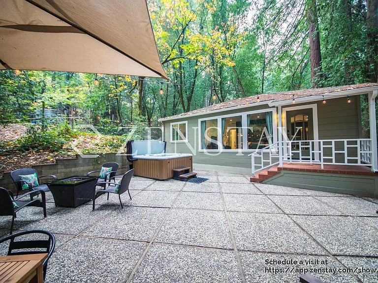 Outdoor Area with table and chairs plus entry way