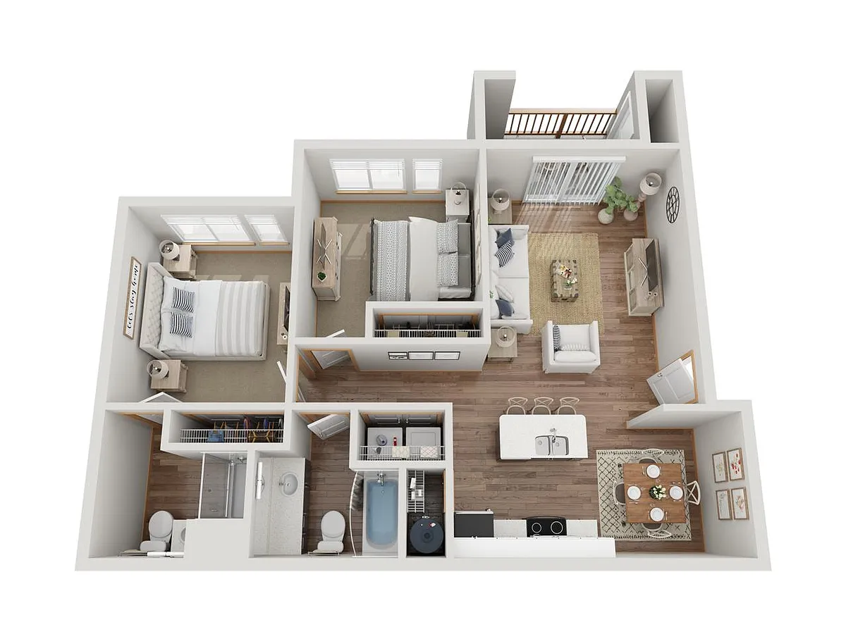 Floor plan Two Bedroom Two Bathroom