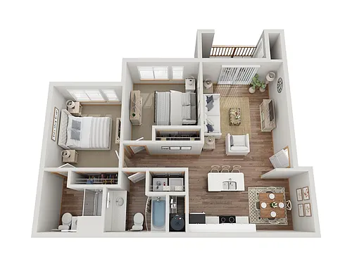 Floor plan Two Bedroom Two Bathroom