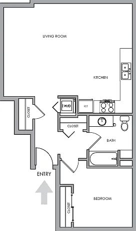 One-Bedroom, One-Bathroom 2D Floor Plan One-Bedroom, One-Bathroom 2D Floor Plan