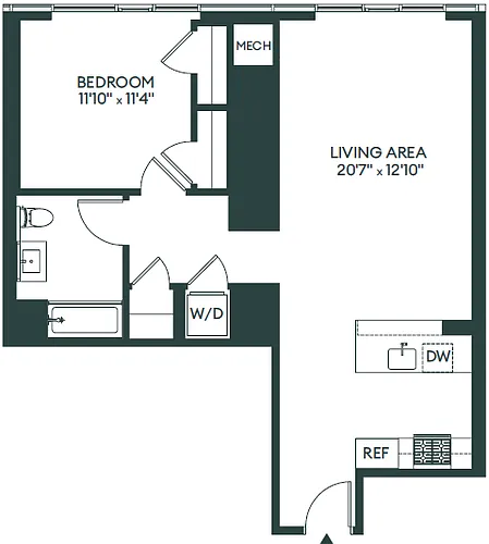 Floor plan 1K