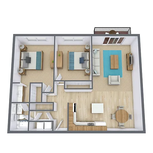 Floor plan Two Bedroom 21C