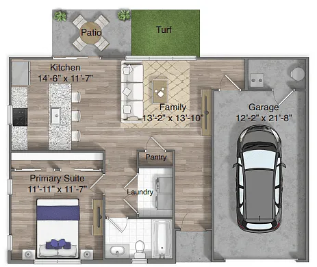 Floor plan Marie with Attached Garage