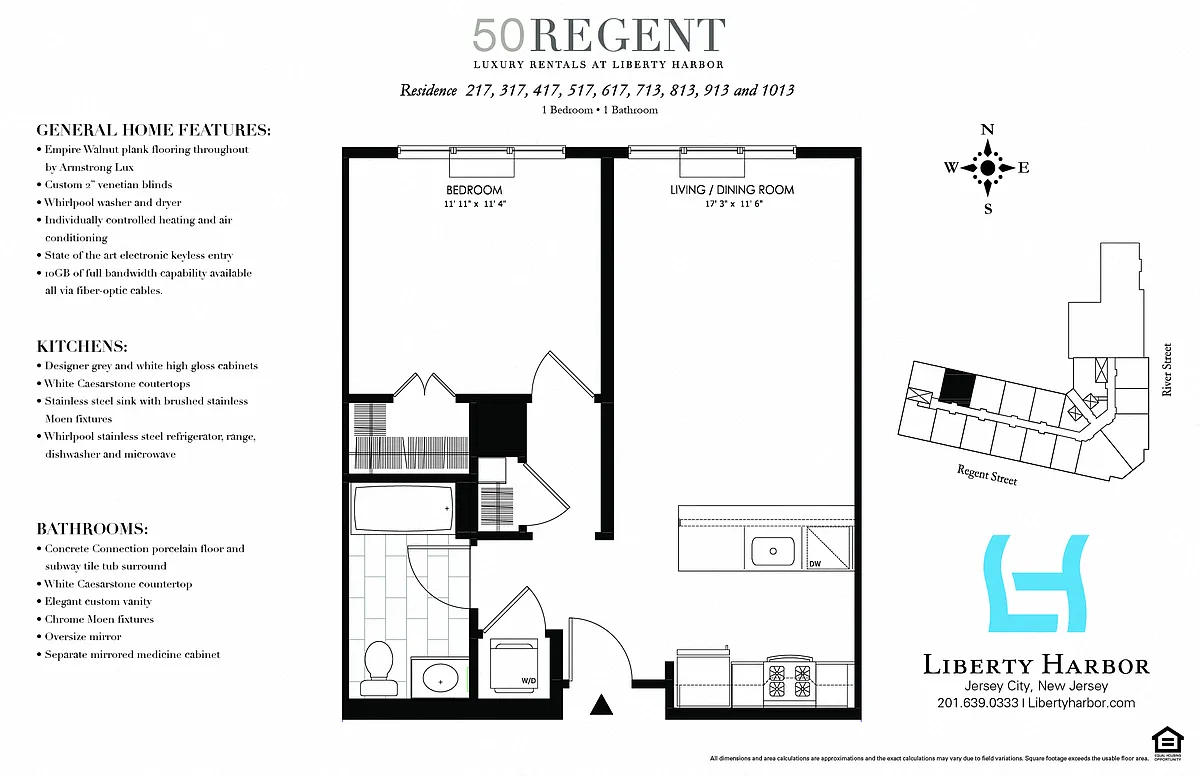 Floor plan 50 REGENT-1 BEDROOM PLAN N