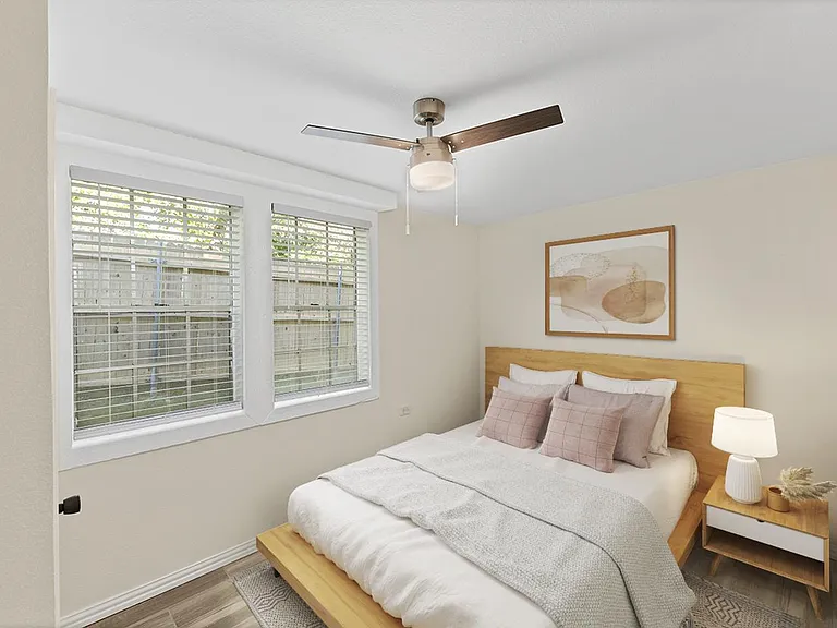 Bedroom 6. This image shows a virtually furnished space. Bedrooms come unfurnished.