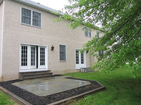 New slate patio and steps