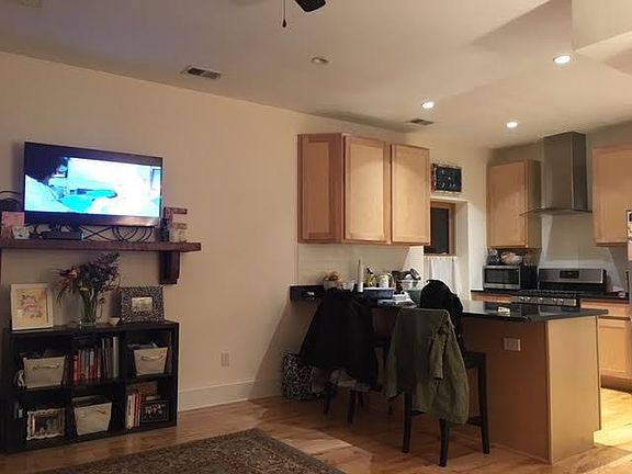 Open living area and kitchen