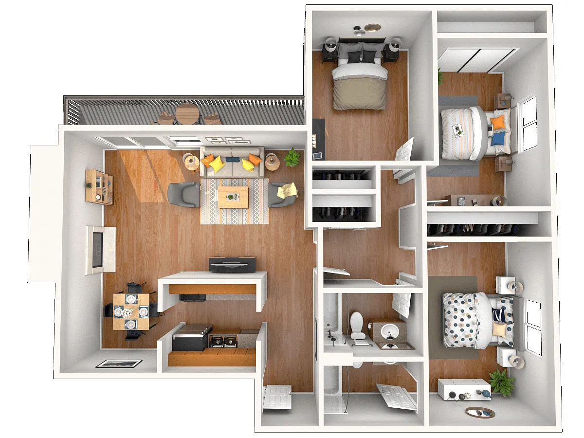 Floor plan 3 BED, 2 BATH