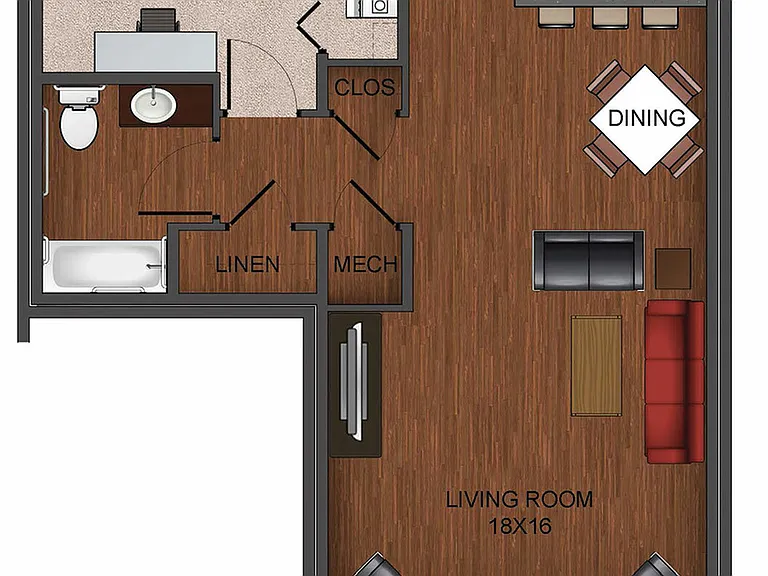 1 bedroom apartment home floor plan at Township 28 1 bedroom apartment home floor plan at Township 28