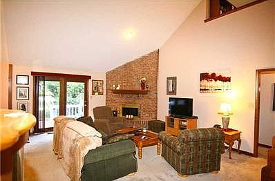 Great Room. Great Room with Cathedral Ceiling and Fireplace