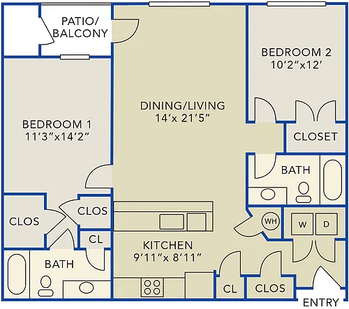 Floor plan Two bedroom apartment
