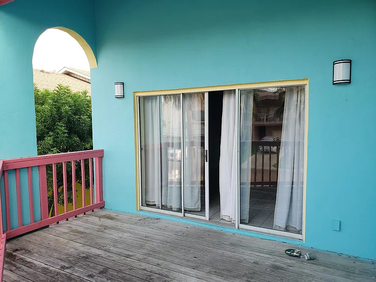 Looking back at the patio door,