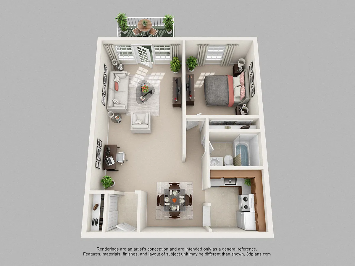 Floor plan One Bedroom Large