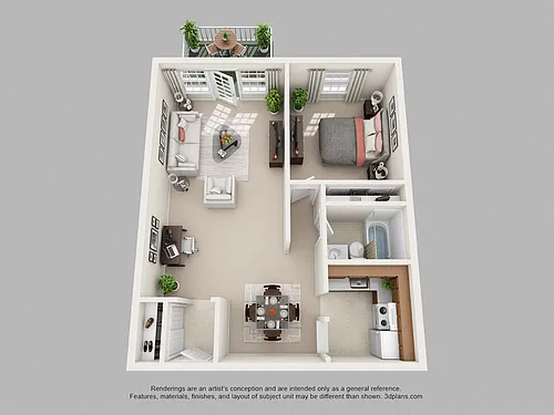Floor plan One Bedroom Large