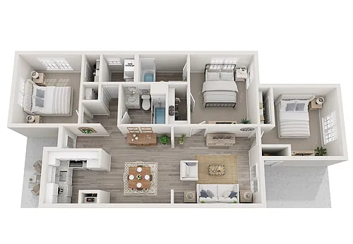 Floor plan Oaks 3 bedroom 2 bath