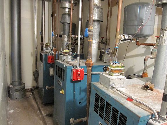 Three heating units