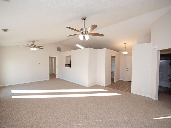Family room and view of front entry