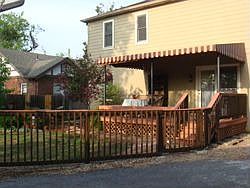 back yard, composite wood deck