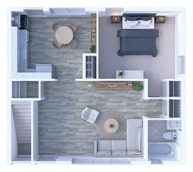 Floor plan 1BR - 1BTH Upgraded