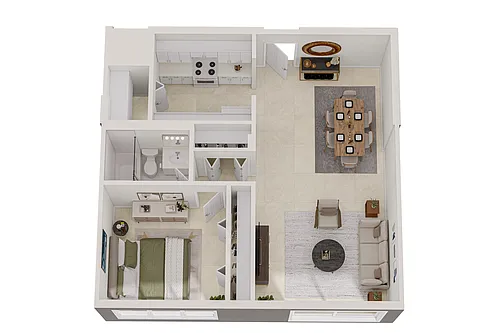 Floor plan 1 Bedroom, 1 Bathroom