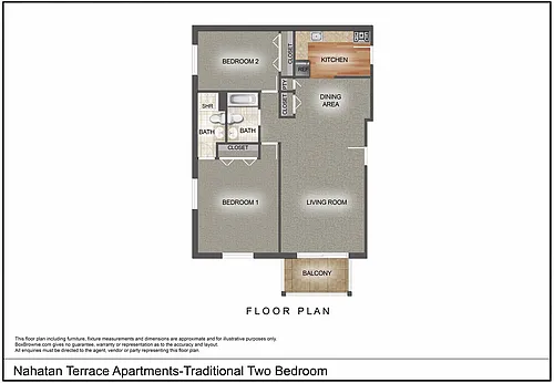 Floor plan Two Bedroom Traditional