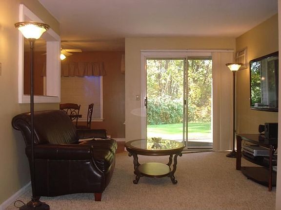 Living Room with Sliders to Deck