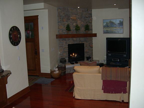 Living room and fireplace
