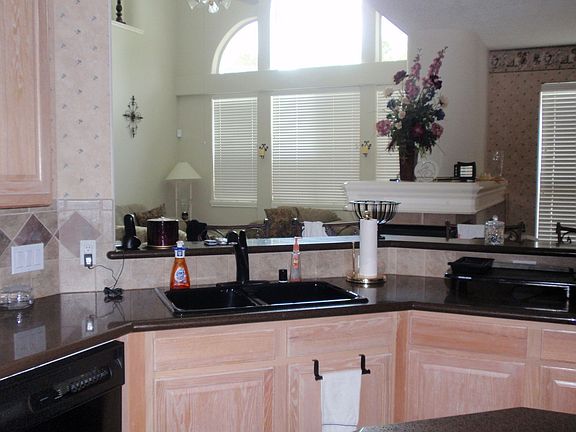 View from kitchen to den