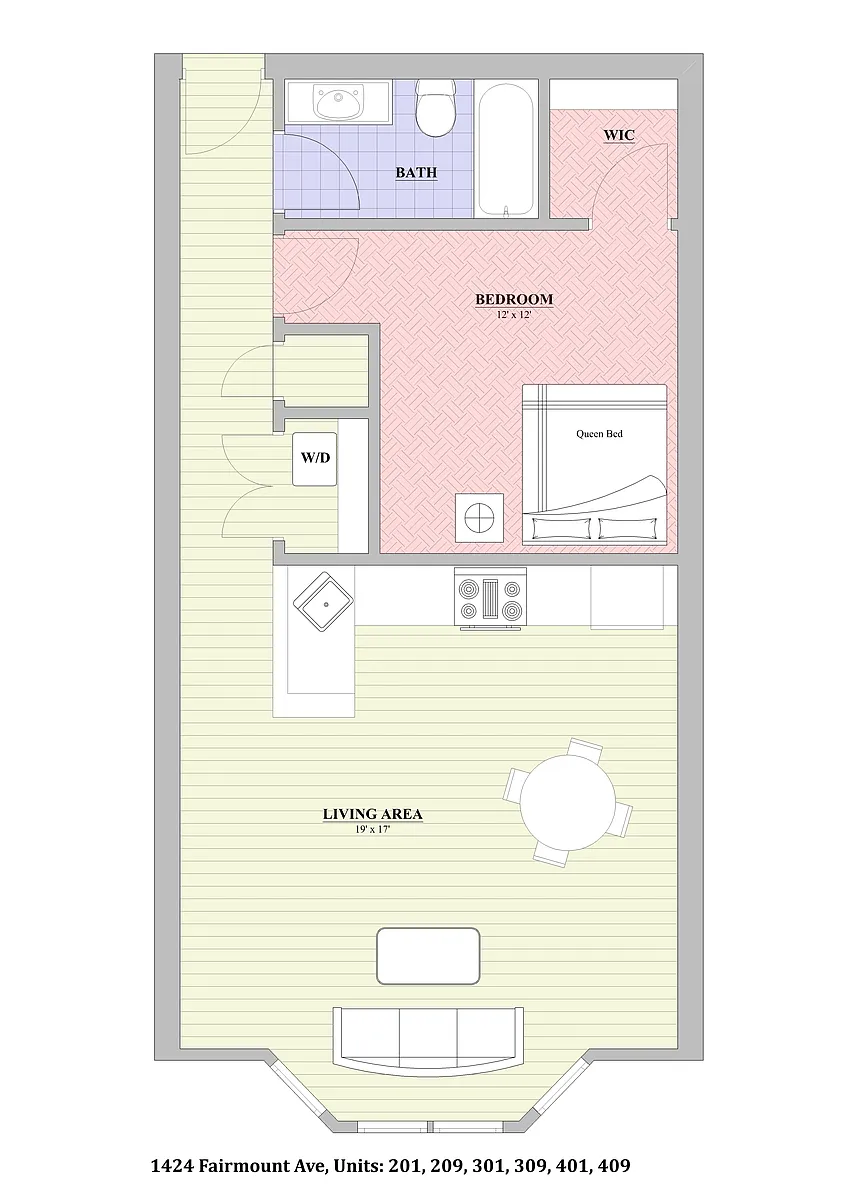 Floor plan 1 Bed | 1 Bath