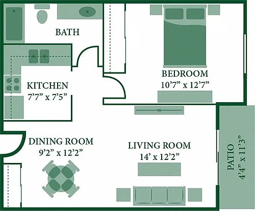 Floor plan One Bedroom