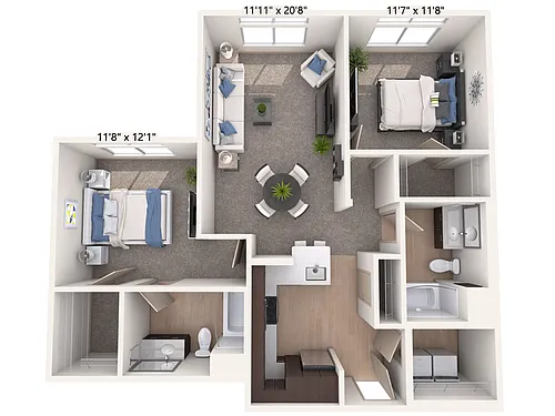 Floor plan B3-C-Esp-carpet